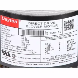 Dayton 1/6 HP Single Phase Ring Stud Mount Direct Drive Blower Motor, 3LU71 image 2