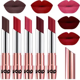 VOLO Set Of 5 Creme Matte Lipsticks - Chocolate 35-Tomato Red 40-Pink 41-Maroon 42-Red 43 image 1