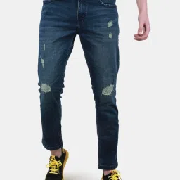 Duke Tint Green Slim Fit Distressed Stretchable Jeans image 1