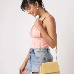 Fastrack Structured Yellow Solid Small Sling Handbag for Women image 1