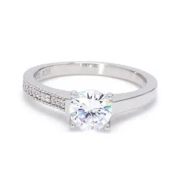ornate jewels 925 Silver 1 Carat AAA Grade American Diamond Promise Solitaire Ring for Women & Girls-picture-16