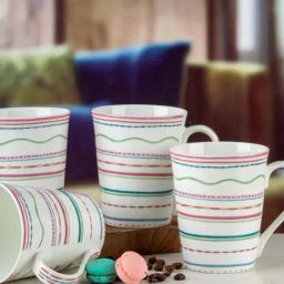 Goodhomes Multicolour Bone China Tea & Coffee Mug - Set of 4-picture-49
