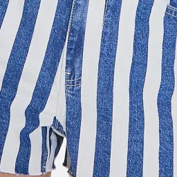 Forever 21 Blue Regular Fit Striped Shorts image 5