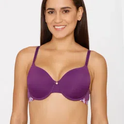 Zivame Purple Under-wired Padded T-Shirt Bra-image-3