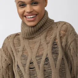 Forever 21 Brown Textured Sweater image 5