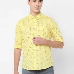 Pepe Jeans Lemon Yellow Printed Full Sleeves Shirt image 1
