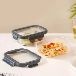 Nestasia Set Of 2 Microwave Friendly Glass Containers 640ml image 1