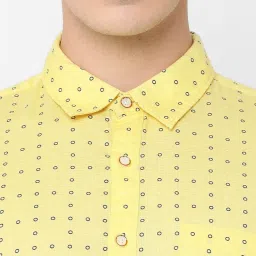 Pepe Jeans Lemon Yellow Printed Full Sleeves Shirt image 4