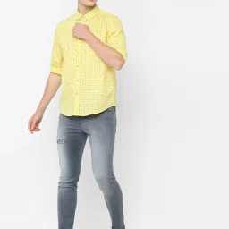 Pepe Jeans Lemon Yellow Printed Full Sleeves Shirt image 5