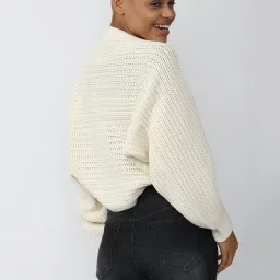 Forever 21 Cream Textured Sweater image 2