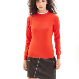 Cover Story Red Round Neck Sweater image 1