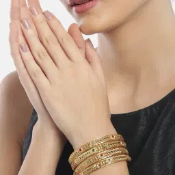 YouBella Gold Plated Stylish Traditional Bangle Set-picture-35