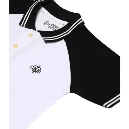 Chimprala Kids White & Black Solid Polo T-Shirt image 3