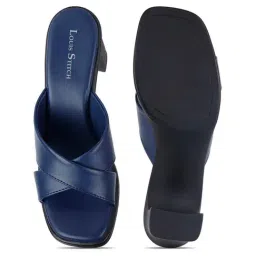 Louis Stitch Women's Prussian Blue Cross Strap Sandals image 3