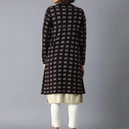 W Black Self Design Cardigan image 2