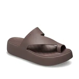 Crocs Women's Getaway Brown Toe Ring Wedges image 1