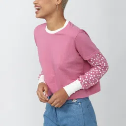 Forever 21 Pink Floral Print Box Crop Top image 2