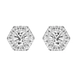 Sparkles White Gold Lab Grown Diamond 14KT 1.05ct Hexagonal Earring For Women image 1