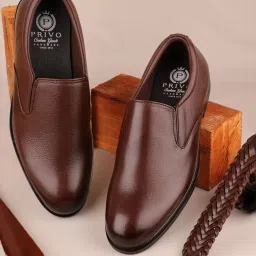 Privo by Inc.5 Men's Cognac Formal Loafers image 1