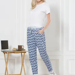 Van Heusen Blue Cotton Printed Joggers image 3