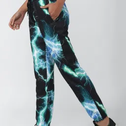 Forever 21 Black Printed Mid Rise Joggers image 2