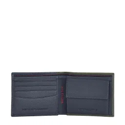 Tommy Hilfiger Nathan Navy & Green Casual Leather Bi-Fold Wallet for Men image 4