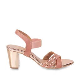 Metro Women's Pink Ankle Strap Sandals image 2
