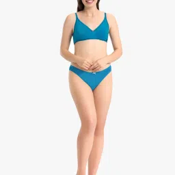 Every De by Amante Mykonos Blue Non Padded Non Wired Full Coverage Bra image 4