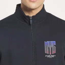 Octave Navy High Neck Regular Fit Sweatshirt image 4