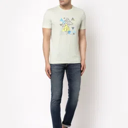 Red Tape Pista Green Regular Fit Cotton Crew T-Shirt image 5