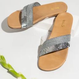 Inc.5 Women's Grey Cross Strap Sandals-picture-47