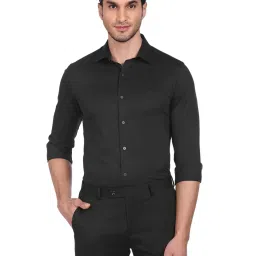 Arrow New York Black Cotton Slim Fit Shirt image 1