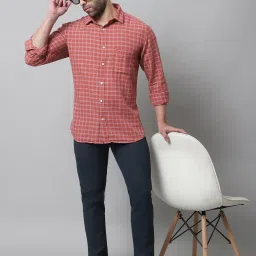 Cantabil Rust Regular Fit Check Shirt image 5