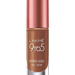 Lakme 9 to 5 Primer & Gloss Nail Color Caramel Case - 6 ml image 2