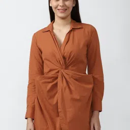Forever 21 Rust Cotton A Line Dress image 1