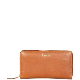 Favore Tan Logo Zip Around Wallet For Women-picture-44