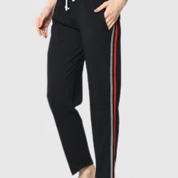Vimal Jonney Navy Blue Stripes Print Track Pants image 3