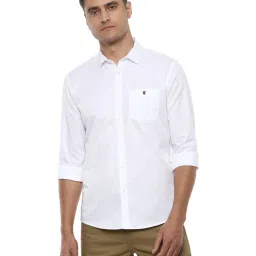 Louis Philippe Jeans White Cotton Slim Fit Shirt image 1