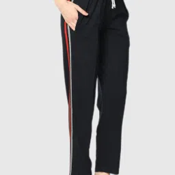 Vimal Jonney Navy Blue Stripes Print Track Pants image 4