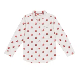 H by Hamleys Boys White Printed Full Sleeves Shirt image 1
