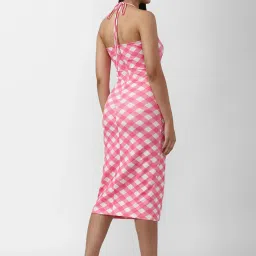 Forever 21 White & Pink Geometric Print Midi Dress image 2