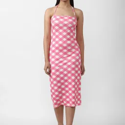 Forever 21 White & Pink Geometric Print Midi Dress image 4