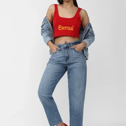 Forever 21 Blue Regular Fit Rinse Washed Jeans image 4