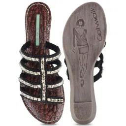 Catwalk Women's Gothic Black Casual Sandals image 3