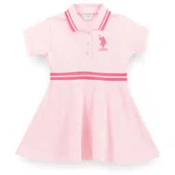 U.S. Polo Assn. Kids Pink Logo Dress-picture-34