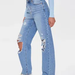 FOREVER 21 WOMEN HIGH WAIST STRAIGHT FIT REGULAR LENGTH JEANS image 3