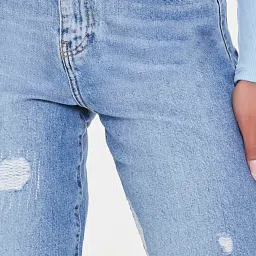 FOREVER 21 WOMEN HIGH WAIST STRAIGHT FIT REGULAR LENGTH JEANS image 5