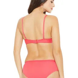 N-Gal Coral & Maroon Printed Bra & Panty Set (Pack Of 2) image 2