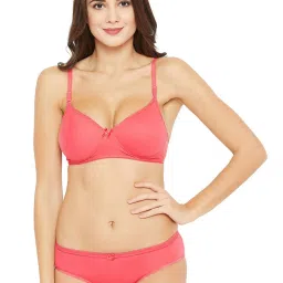 N-Gal Coral & Maroon Printed Bra & Panty Set (Pack Of 2) image 4