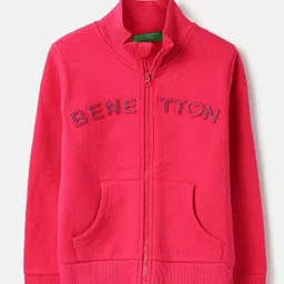 United Colors of Benetton Girls Puff Print Mock Collar Zipper Sweatshirt-picture-34